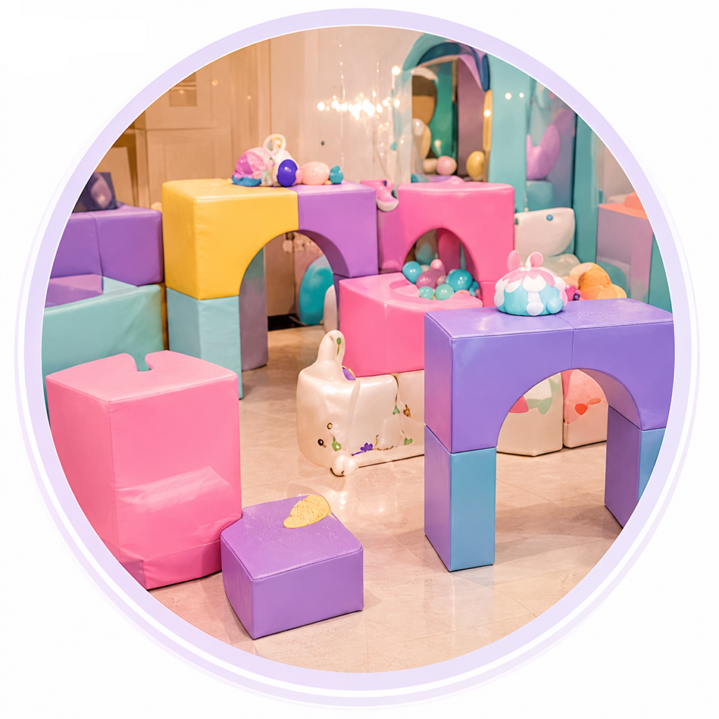 Pastel soft play obstacle course New Orleans